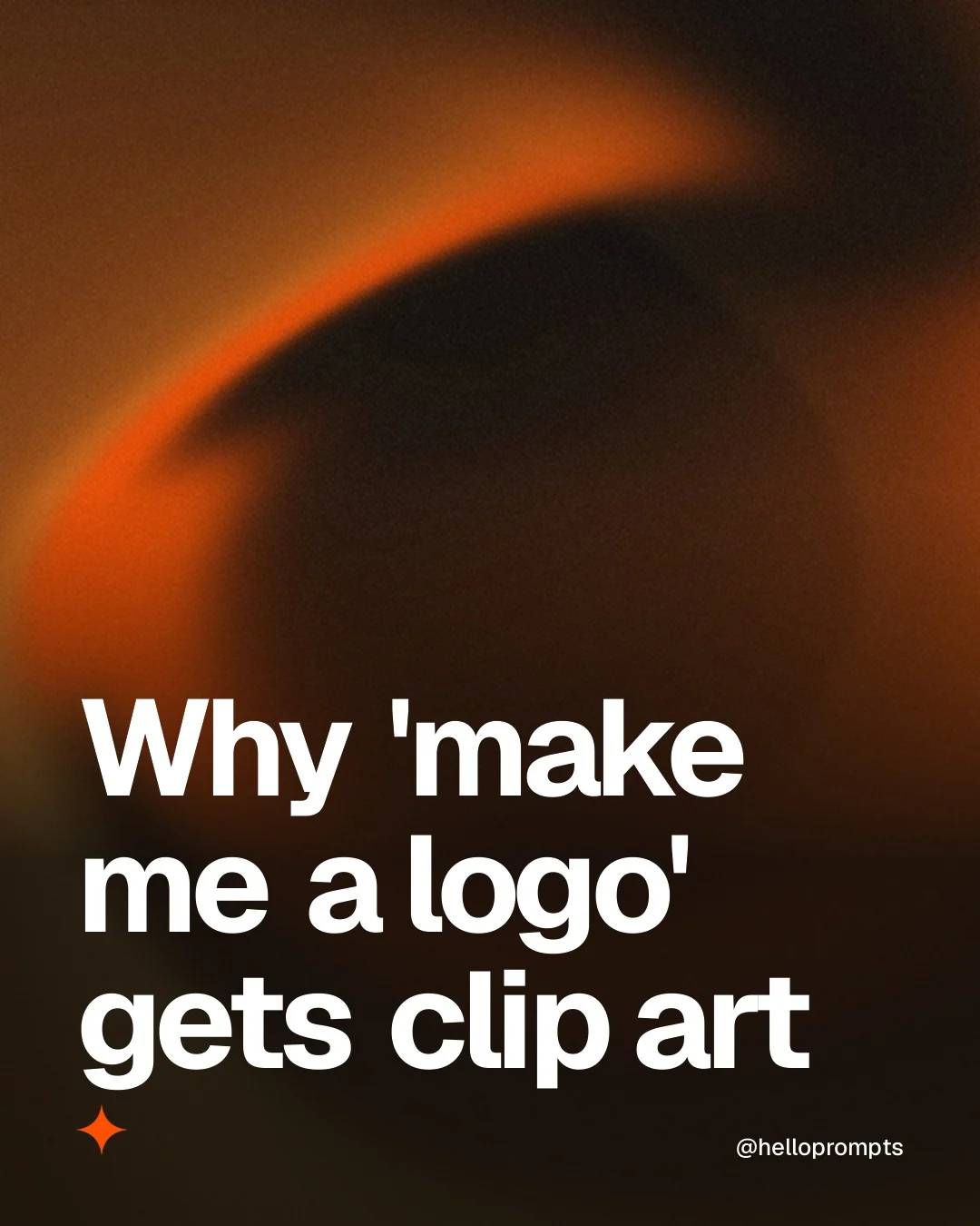 Video for HelloPrompts: "Why 'make me a logo' gets clip art". Shader loop, 6.0 s, dark palette.