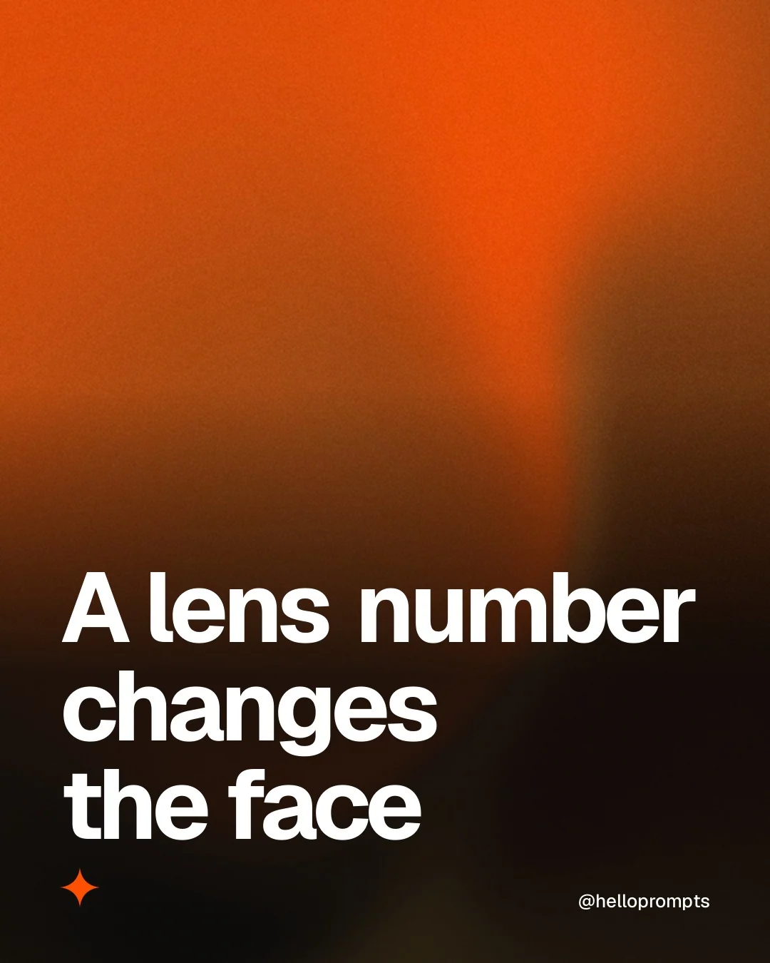 Video for HelloPrompts: "A lens number changes the face". Shader loop, 6.0 s, dark palette.