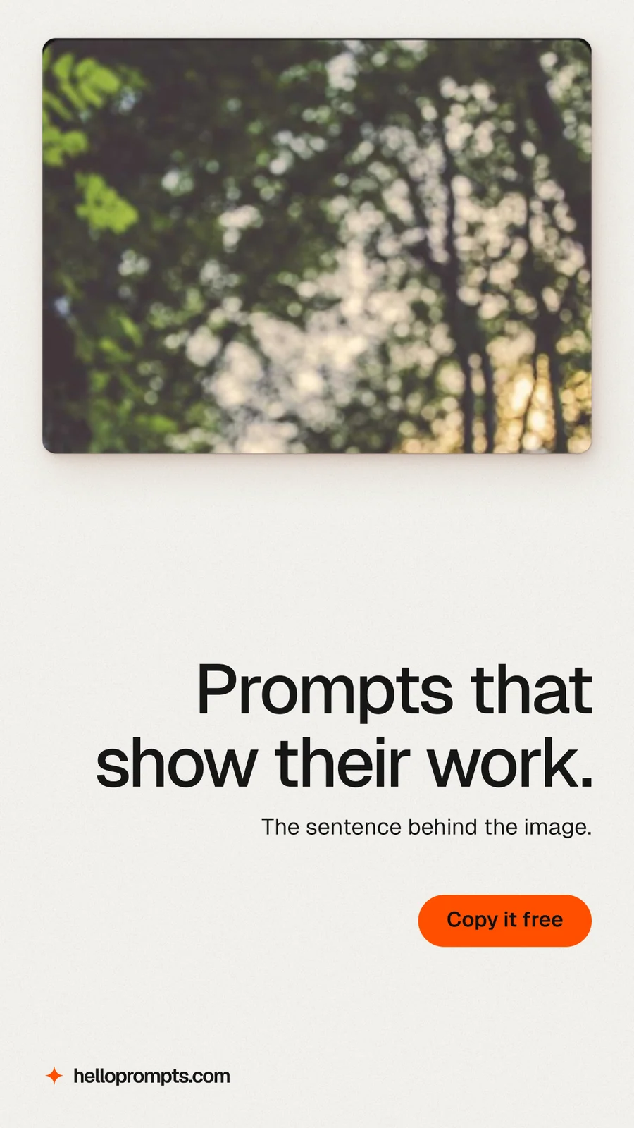 Instagram story for HelloPrompts: "Prompts that show their work." Data card style, right layout, light palette in white, grey.