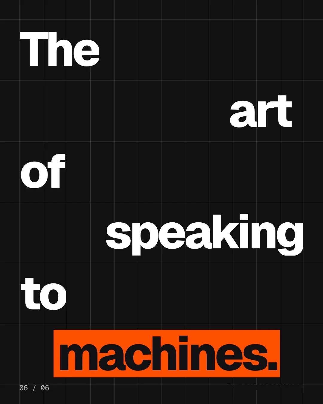 Video for HelloPrompts: "Two or three words a person would say". Kinetic type grid, 6.0 s, dark palette.