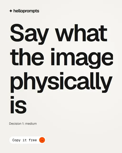 Video for HelloPrompts: "Say what the image physically is". Doc motion loop, 7.0 s, light palette.