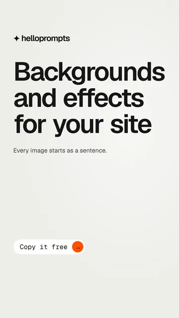 Video for HelloPrompts: "Backgrounds and effects for your site". Doc motion loop, 6.0 s, light palette.