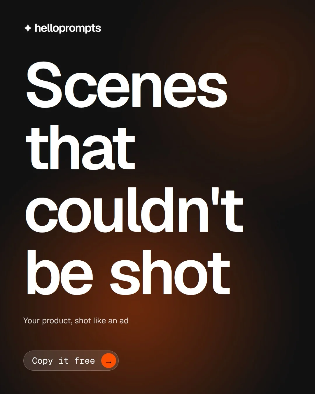 Video for HelloPrompts: "Scenes that couldn't be shot". Doc motion loop, 7.0 s, dark palette.