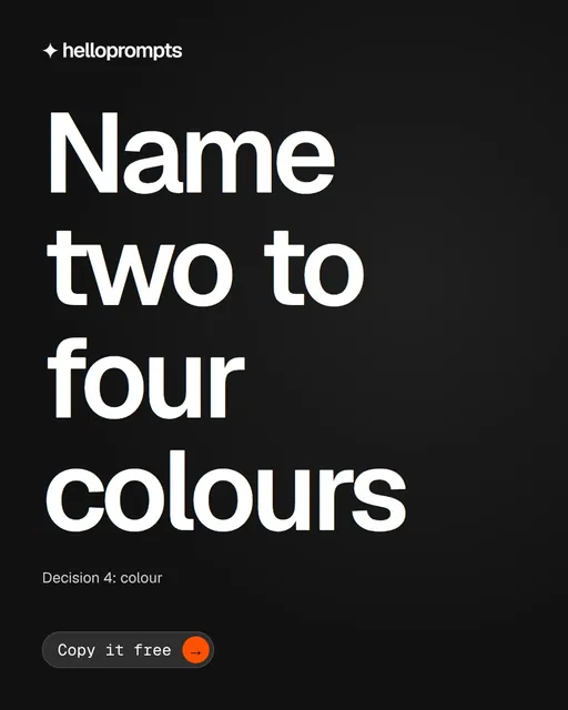 Video for HelloPrompts: "Name two to four colours". Doc motion loop, 7.0 s, dark palette.