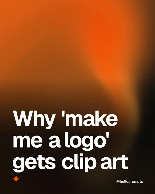 Video for HelloPrompts: "Why 'make me a logo' gets clip art". Shader loop, 6.0 s, dark palette.