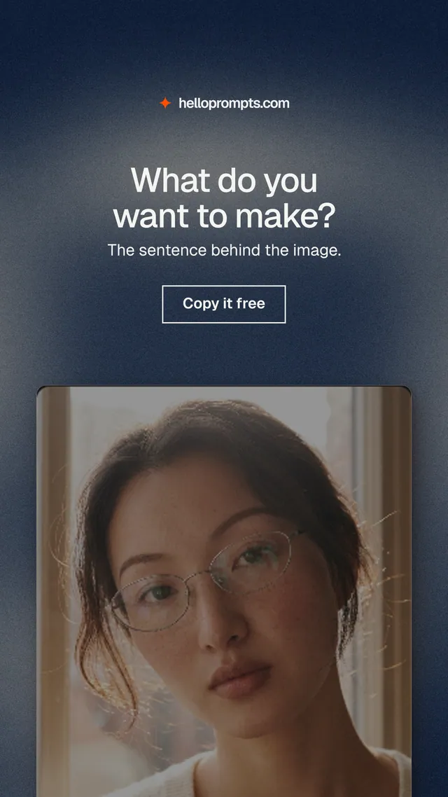 Instagram story for HelloPrompts: "What do you want to make?" Cyanotype style, centred layout, dark palette in grey, blue, black.